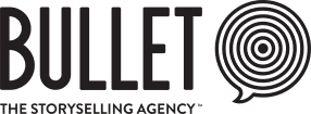 logotipo preto agência bullet talkability group